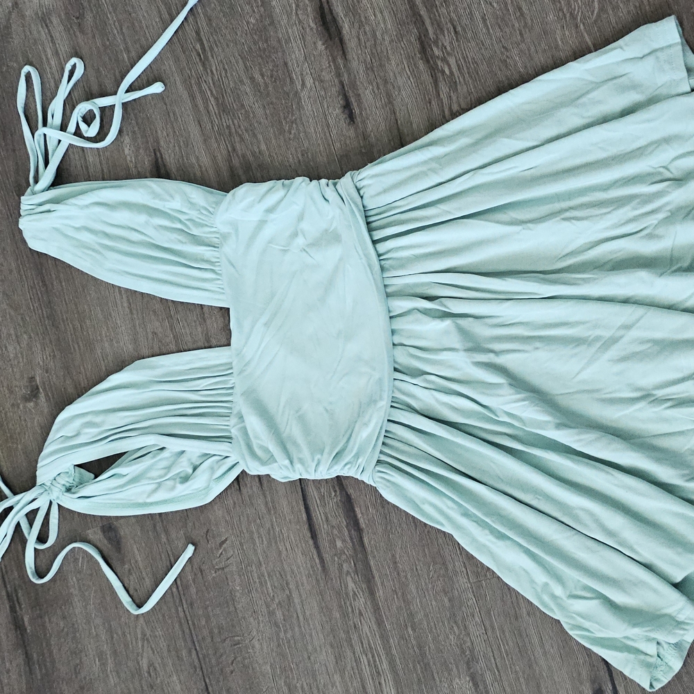 Light Blue Halter Dress